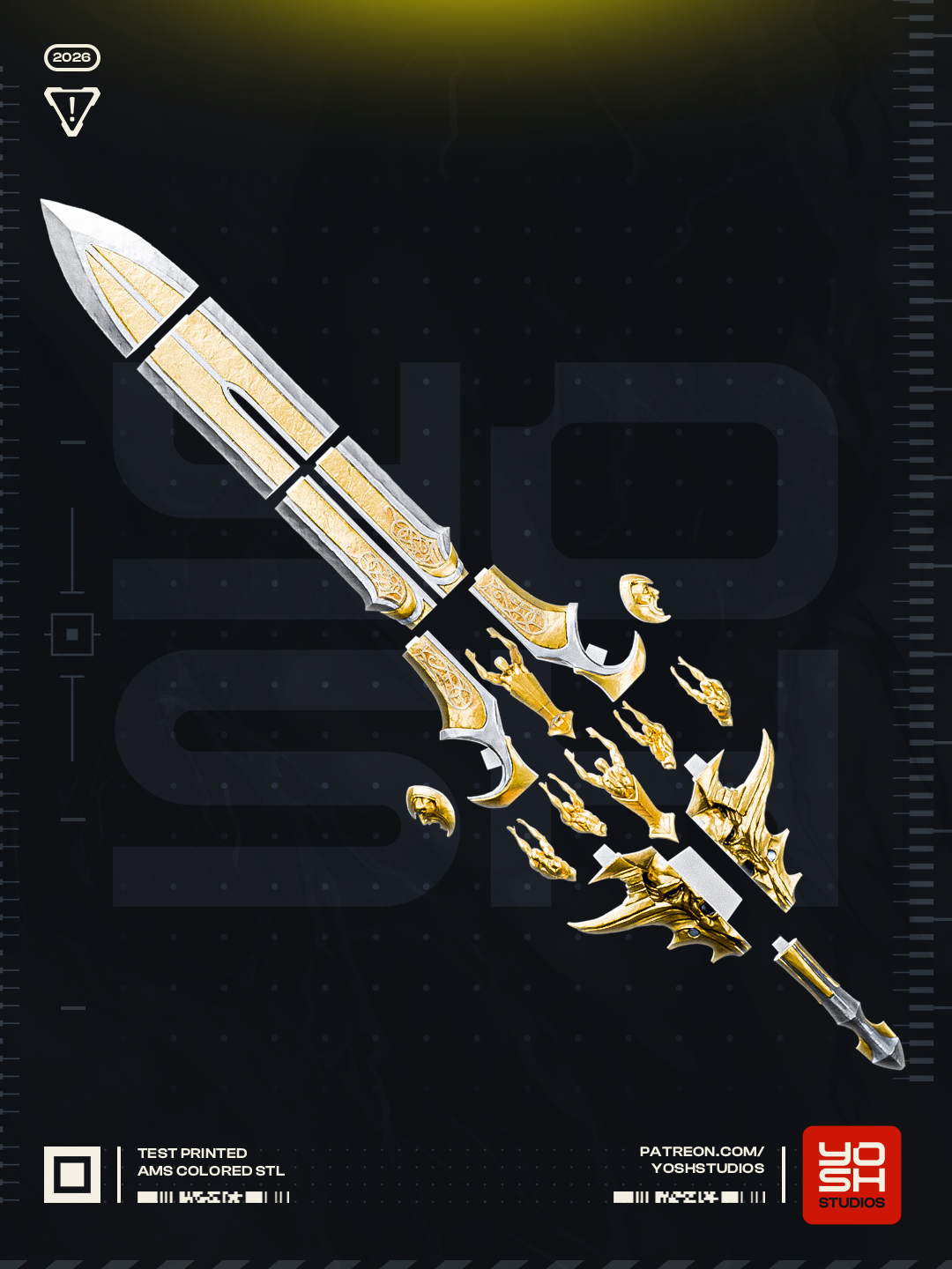 Gilded Demonblade | 1:1 Unpainted Sword Model