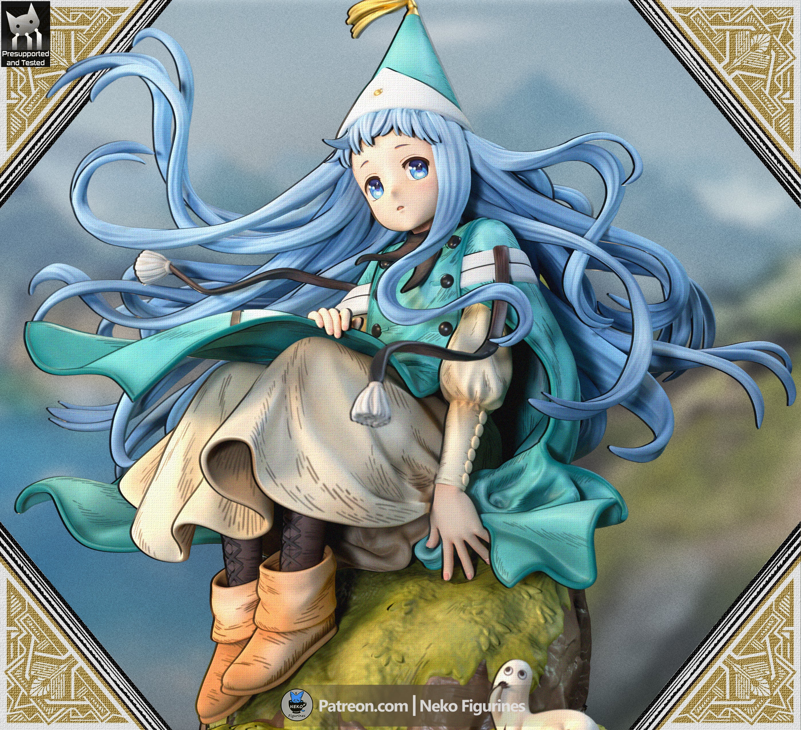 Whimsical Blue Witch | 1/7 Unpainted Resin Kit