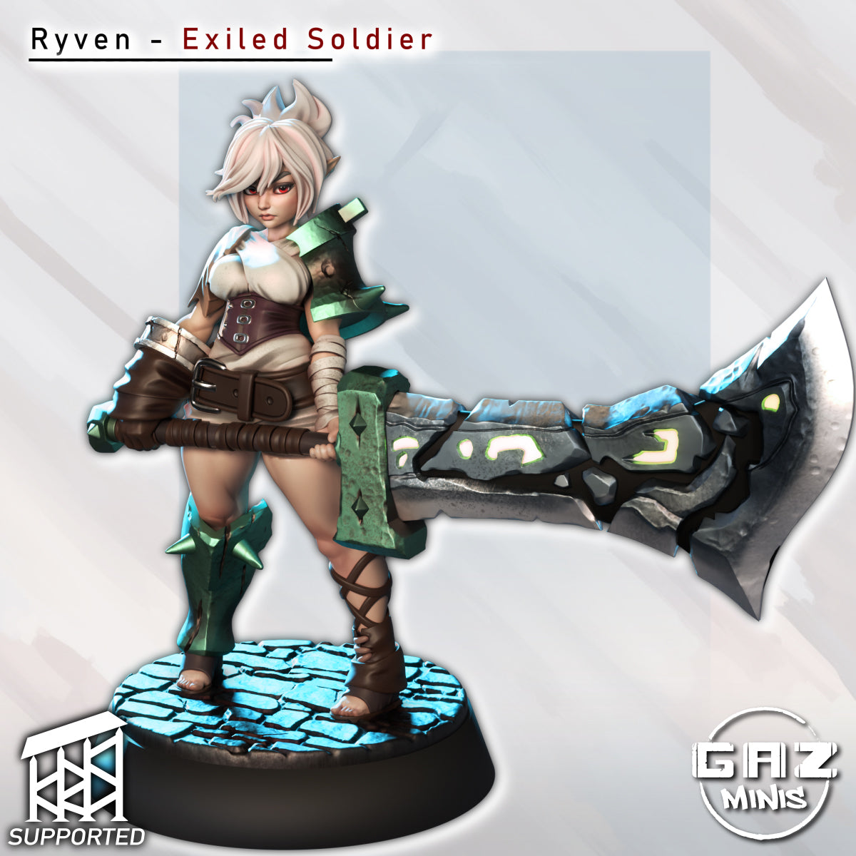 Exiled Battle Maiden | 32mm and 55mm Unpainted Kit Model