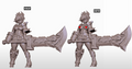 Exiled Battle Maiden | 32mm and 55mm Unpainted Kit Model