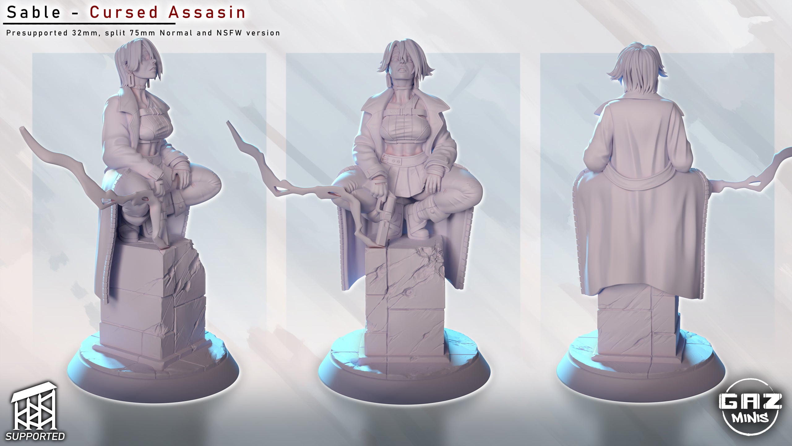 Shadow Veil Assassin | 32mm Unpainted Resin Kit Model