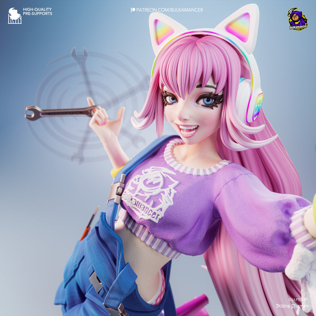 Neon Whisker Tinkeress | 1/8 Unpainted Resin Kit Model