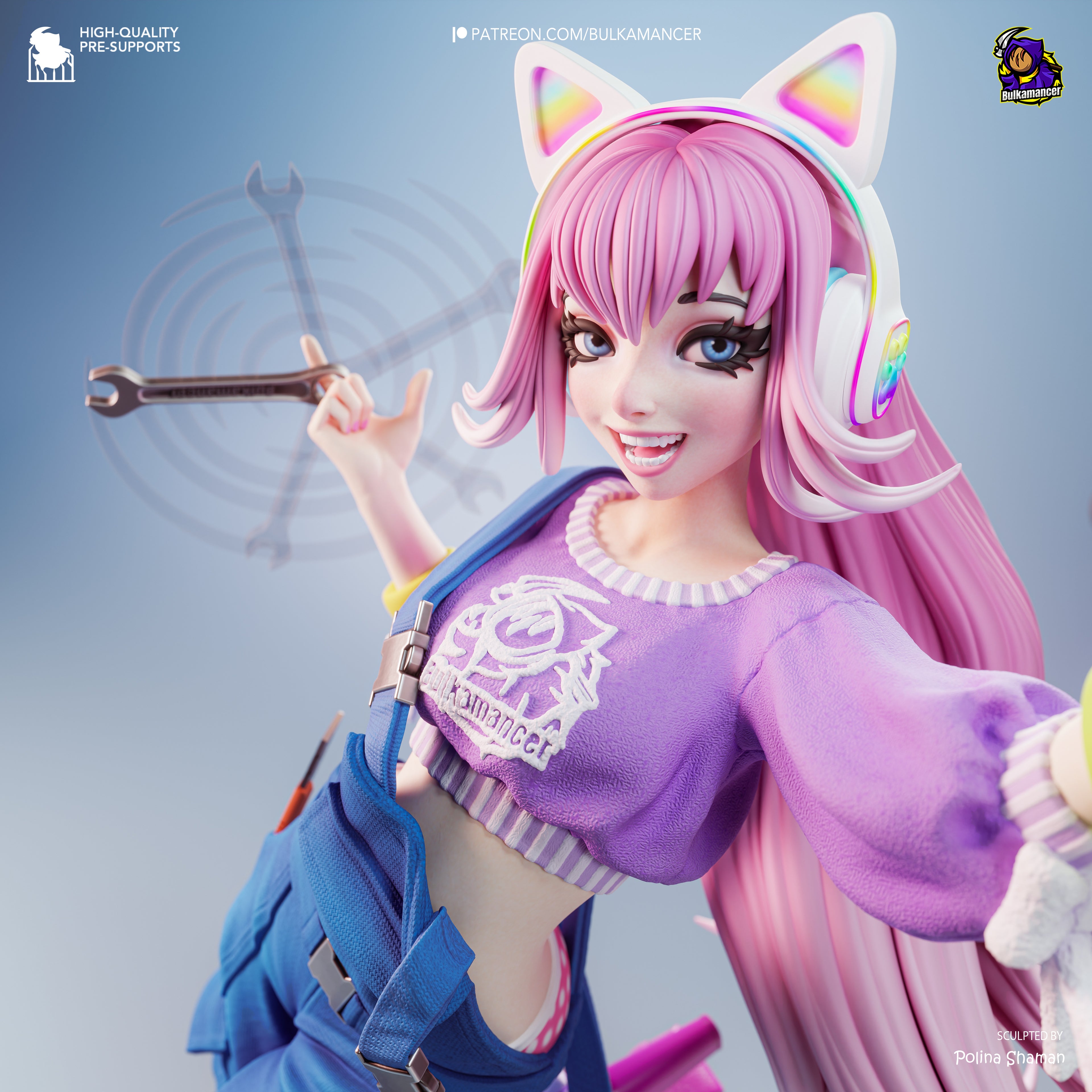 Neon Whisker Tinkeress | 1/8 Unpainted Resin Kit Model