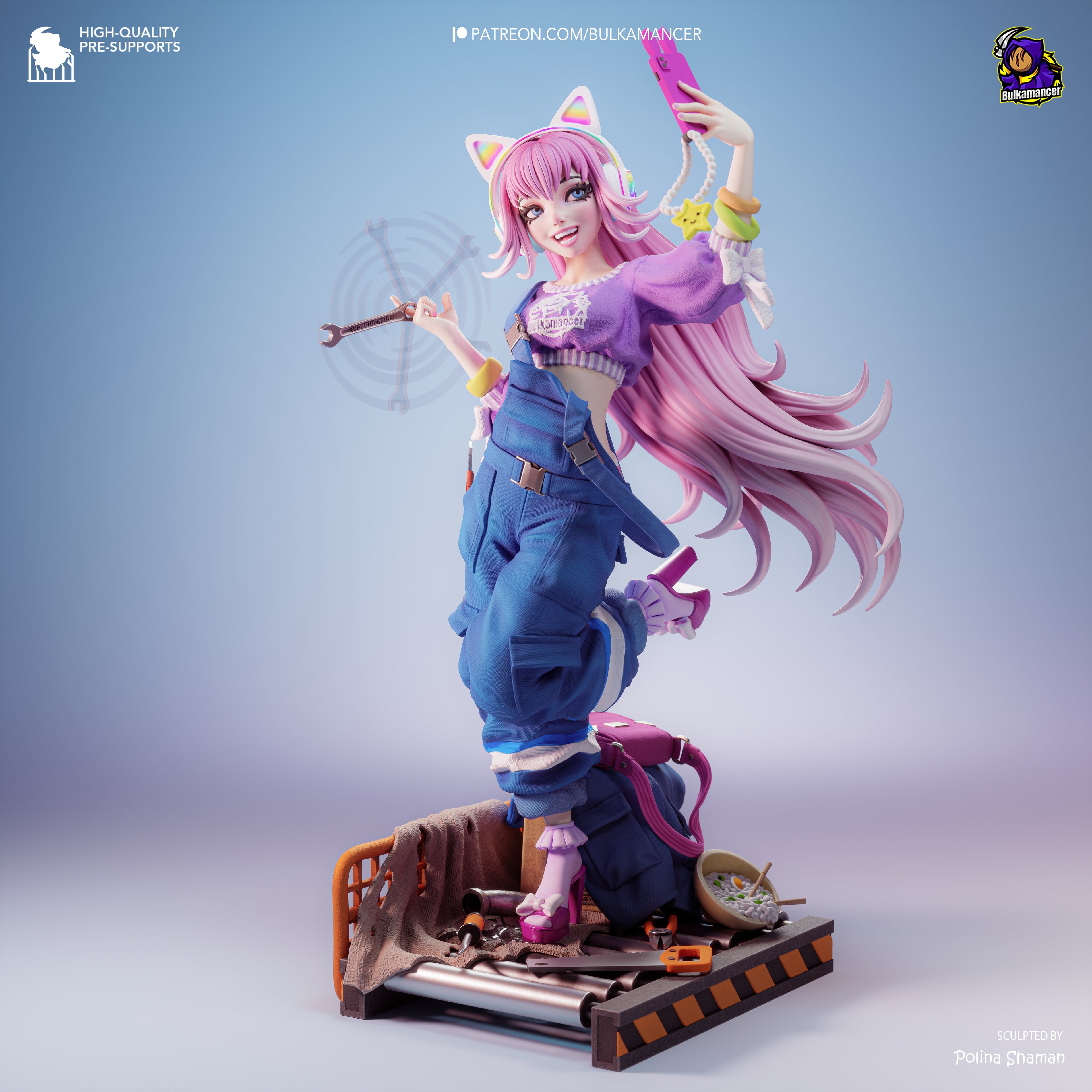 Neon Whisker Tinkeress | 1/8 Unpainted Resin Kit Model