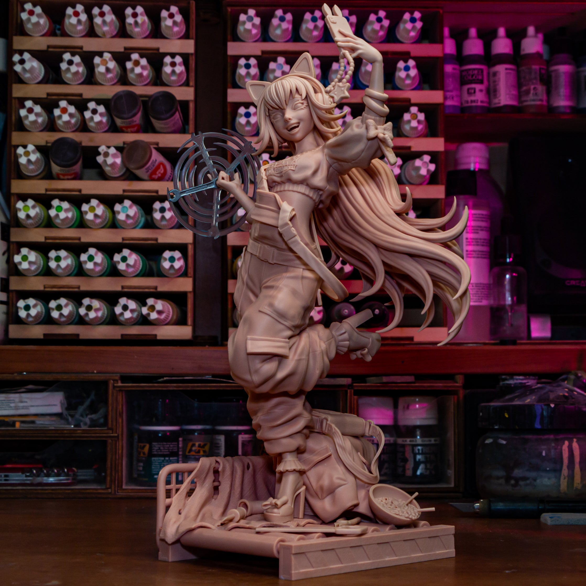 Neon Whisker Tinkeress | 1/8 Unpainted Resin Kit Model