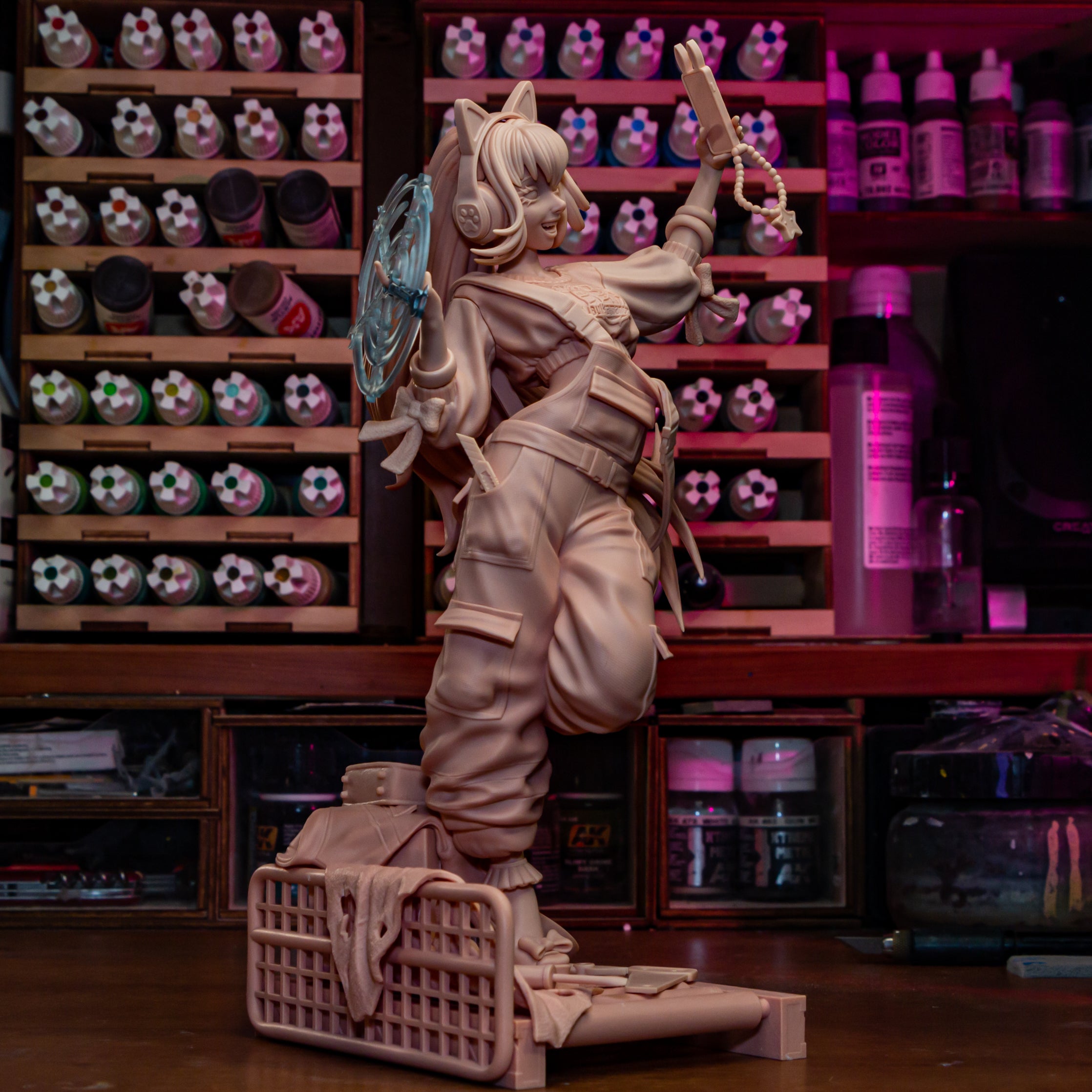 Neon Whisker Tinkeress | 1/8 Unpainted Resin Kit Model