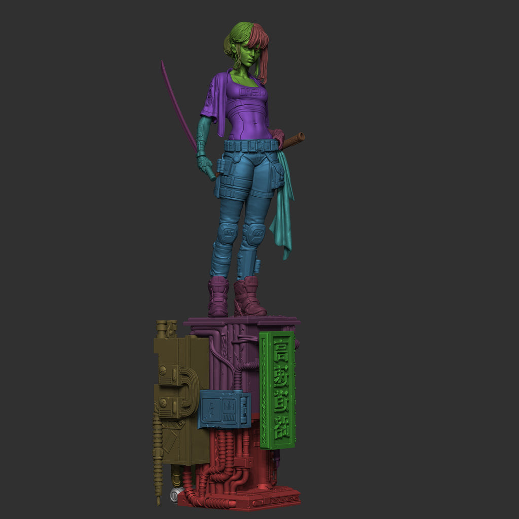 Neon Rift Blade Warden | 1/6 Unpainted Resin Kit Model