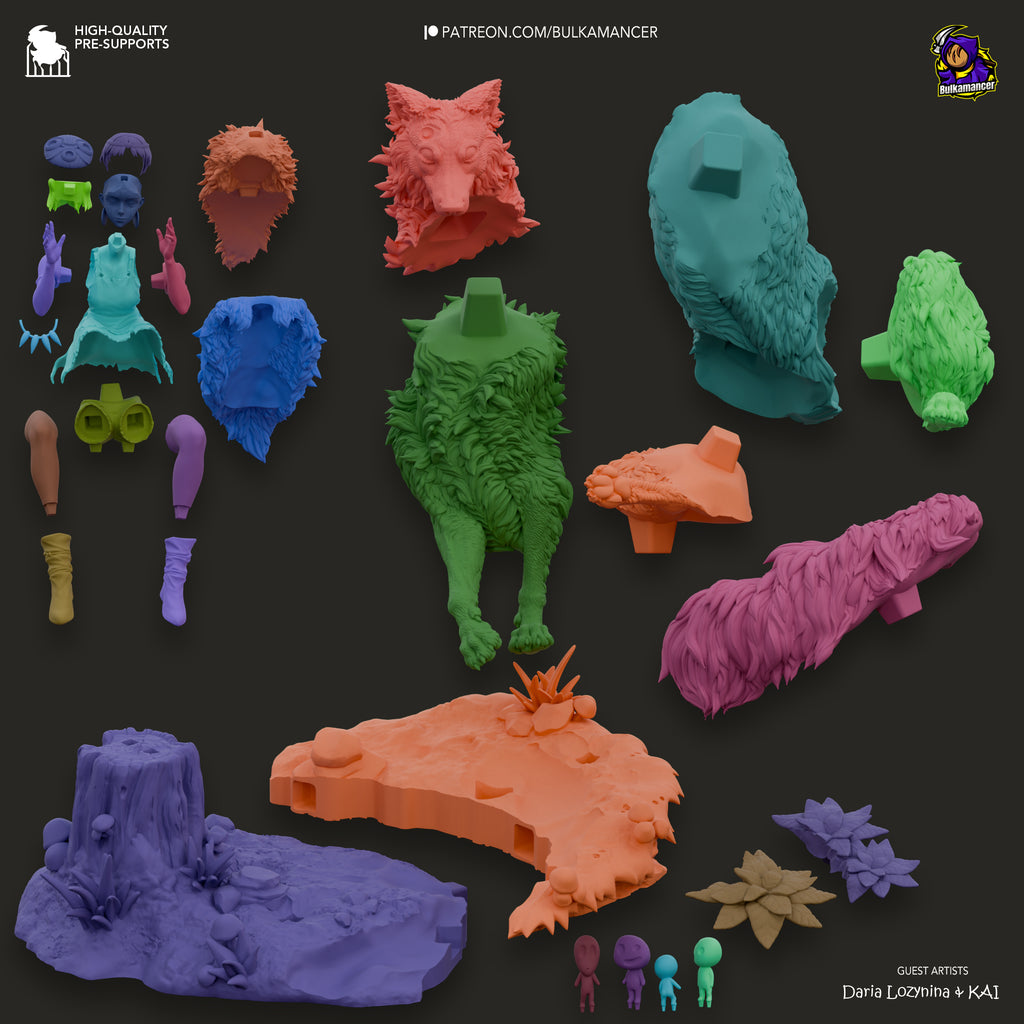 Feral Wolf Priestess | 1/8 Unpainted Resin Kit Model