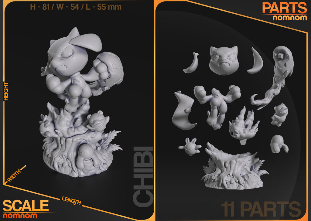 Aether Claw Brawler | Chibi 81mm Unpainted Resin Kit Model