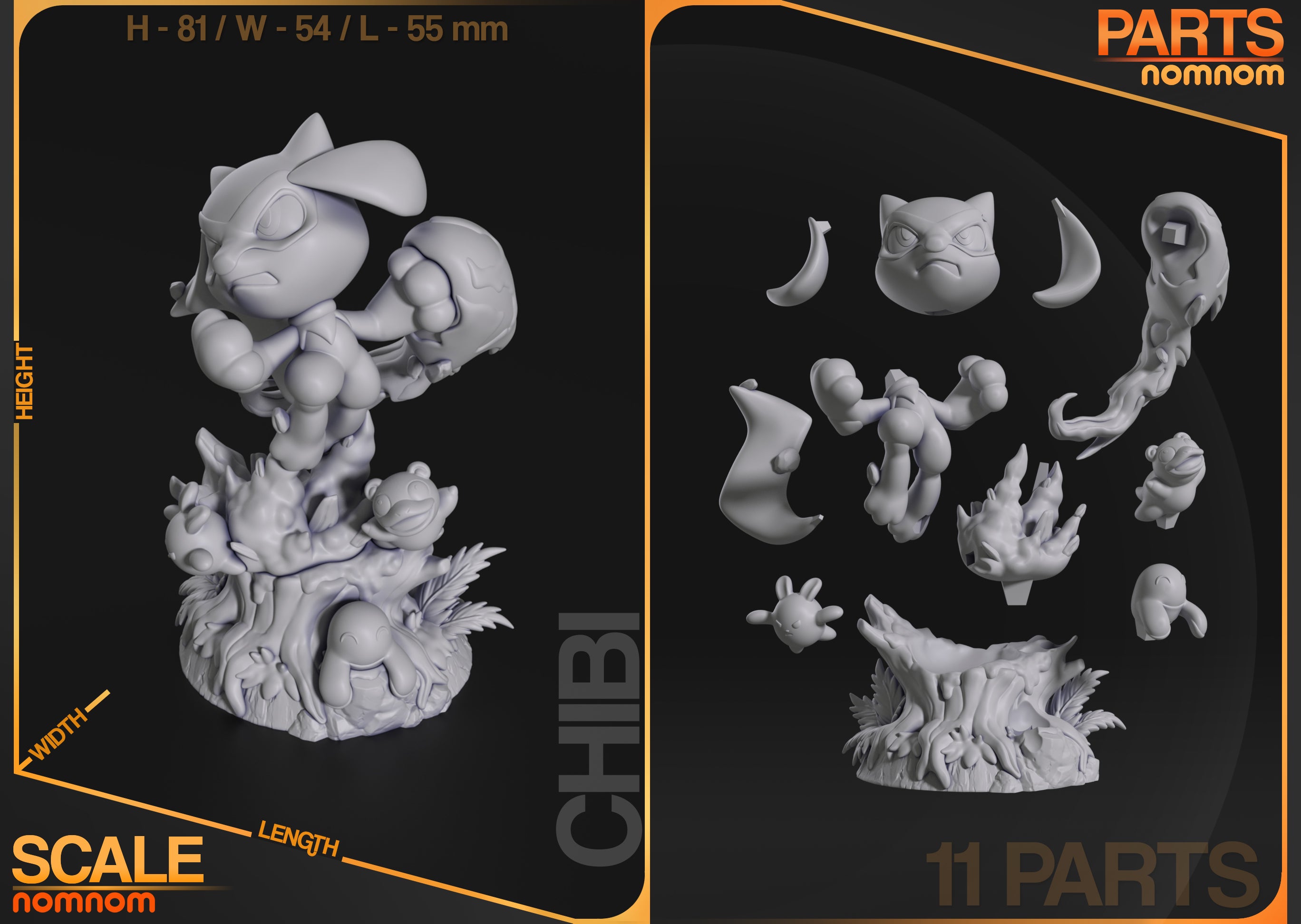 Aether Claw Brawler | Chibi 81mm Unpainted Resin Kit Model
