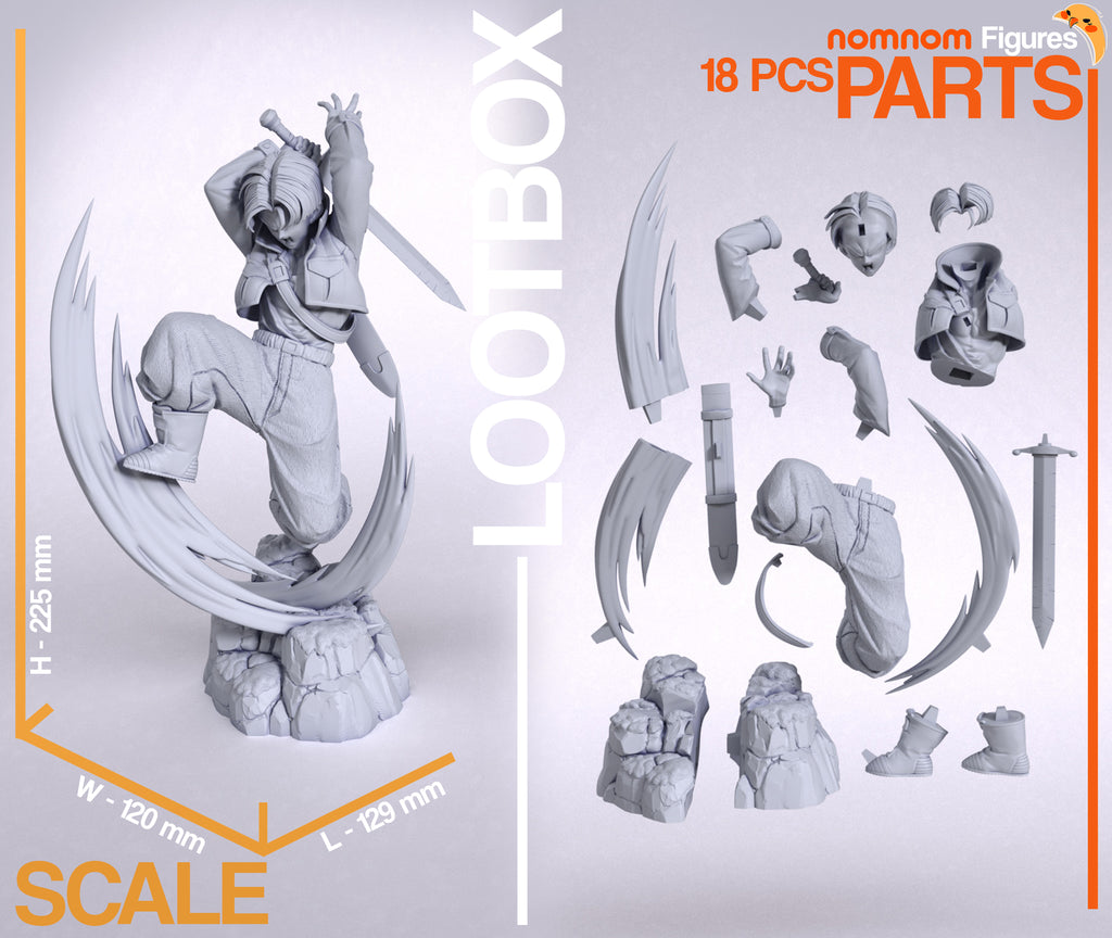 Violet Tempest Swordsman | 1/8 Unpainted Resin Kit Mode