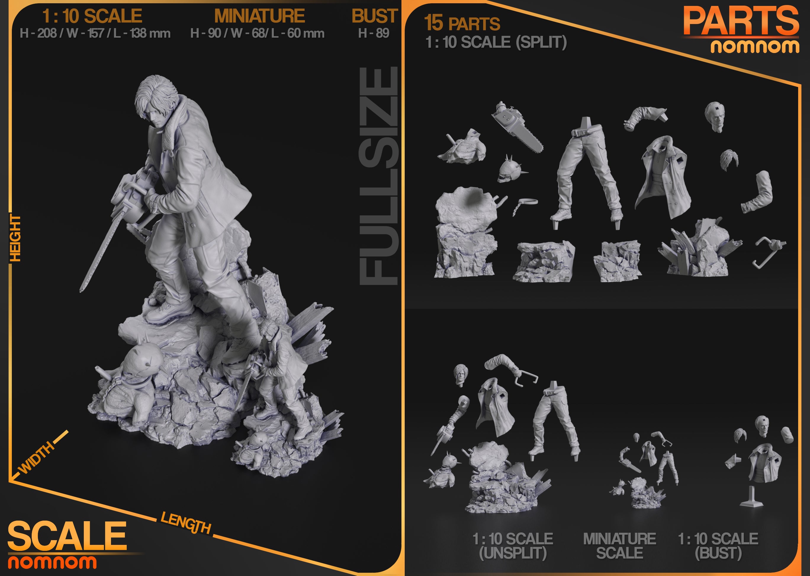 Ruinreaver Chainsaw Warden | 1/10 Unpainted Resin Kit Model
