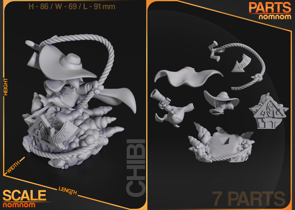 Shadowfeather Outlaw | Chibi Unpainted Resin Kit Model