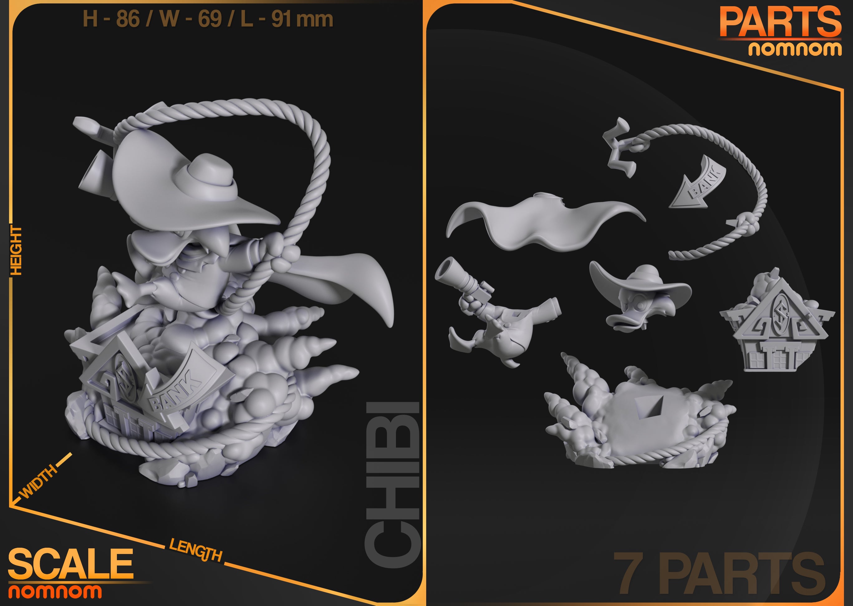 Shadowfeather Outlaw | Chibi Unpainted Resin Kit Model