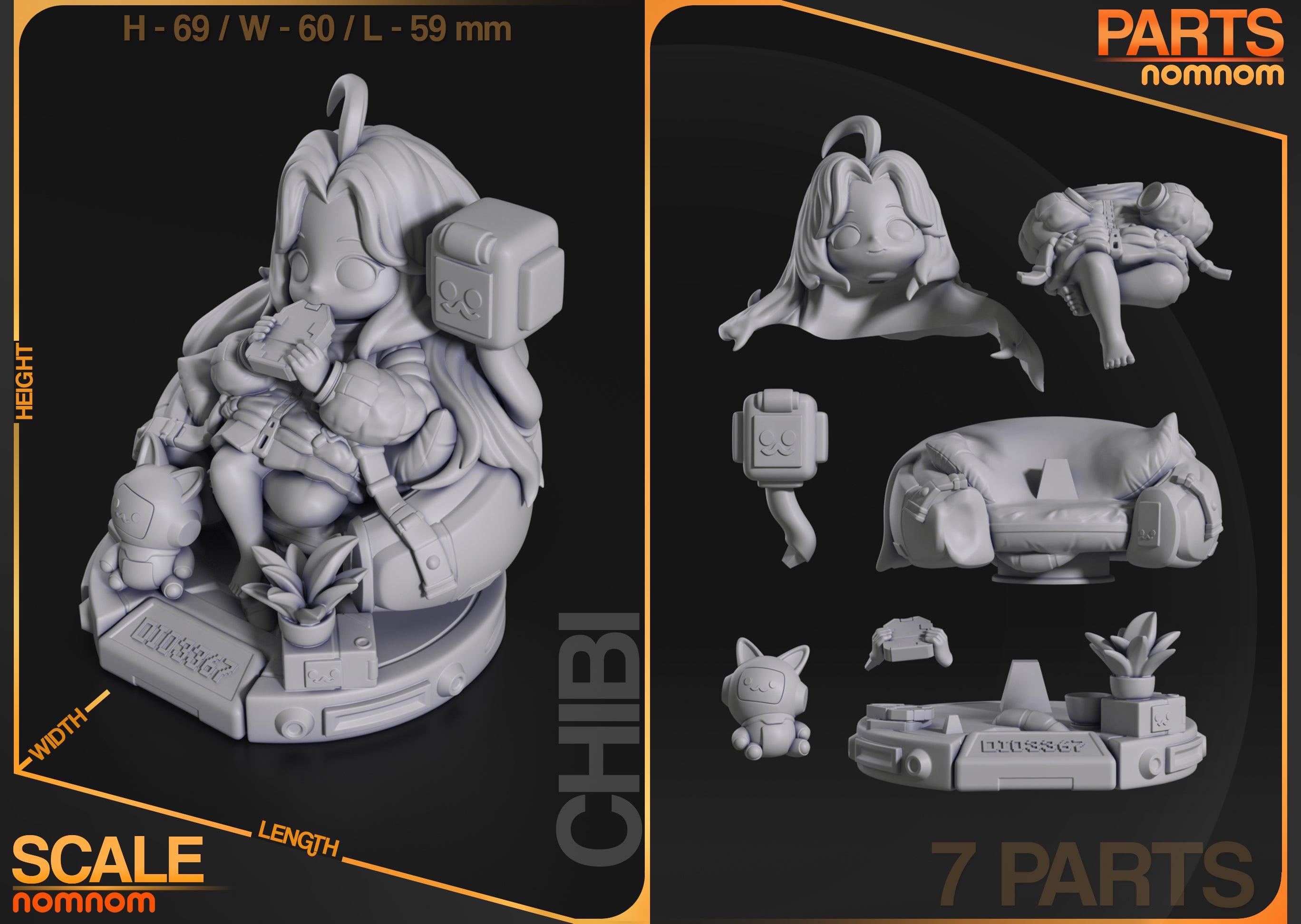 Starlit Console Maiden | Chibi Unpainted Resin Kit Model