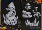 Hooded Skull Mage | Chibi Unpainted Resin Kit Model