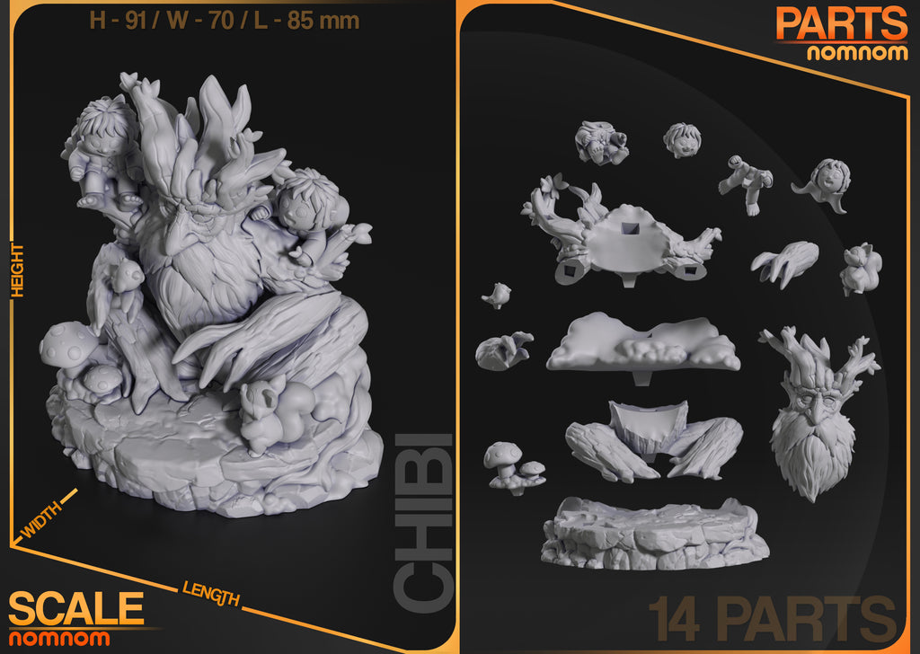 Ancient Treant Warden | Chibi Unpainted Resin Kit Model