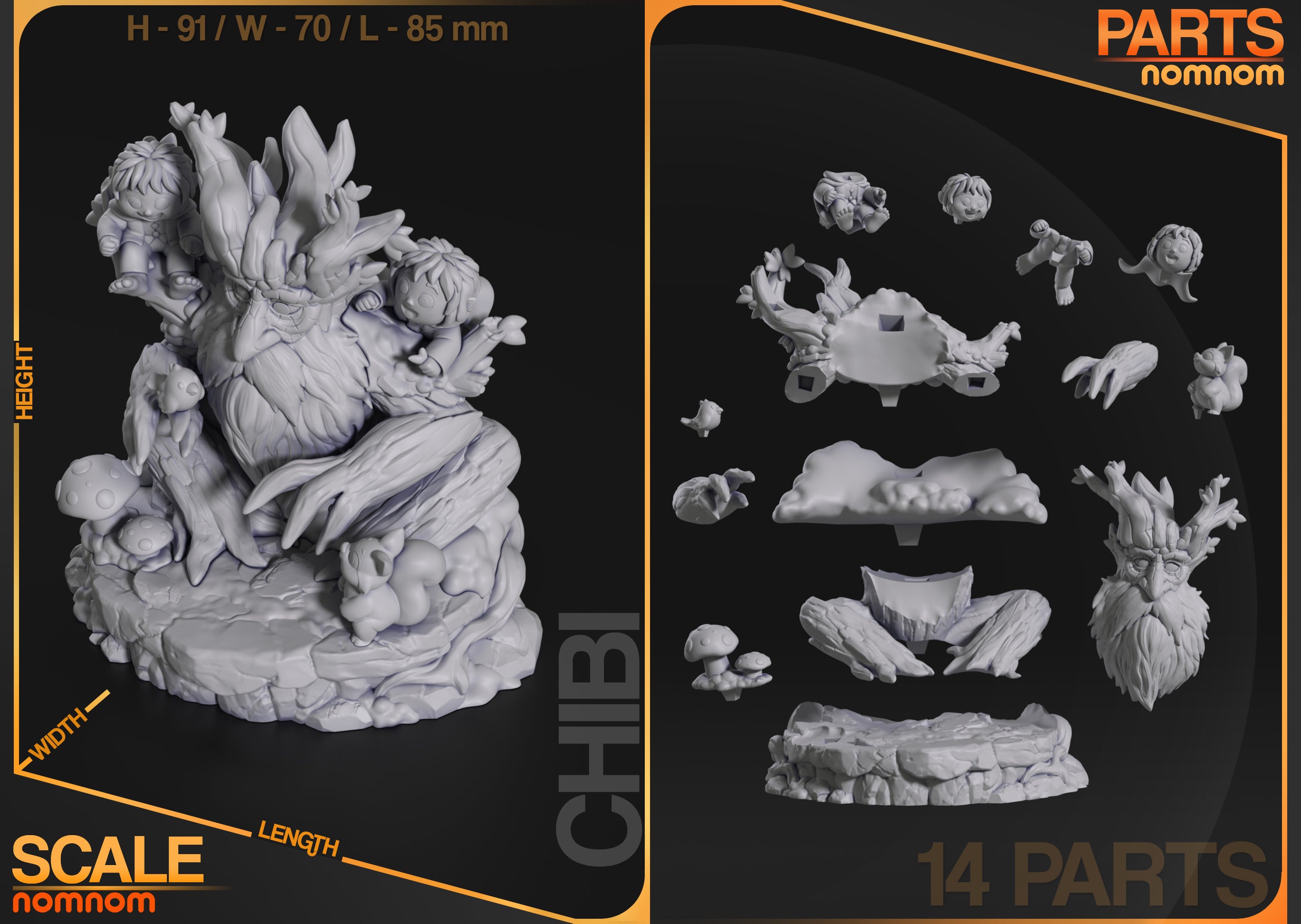 Ancient Treant Warden | Chibi Unpainted Resin Kit Model
