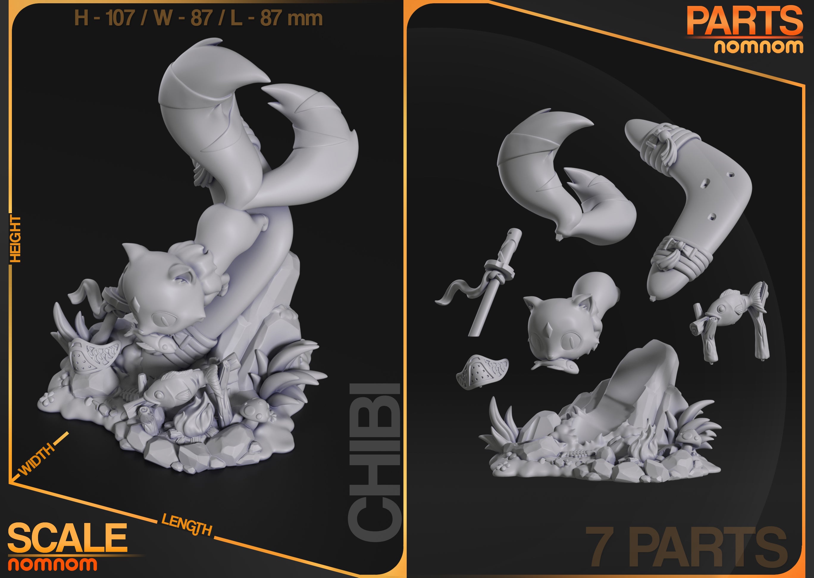Aetherfox River Warden | Chibi Unpainted Resin Kit Model