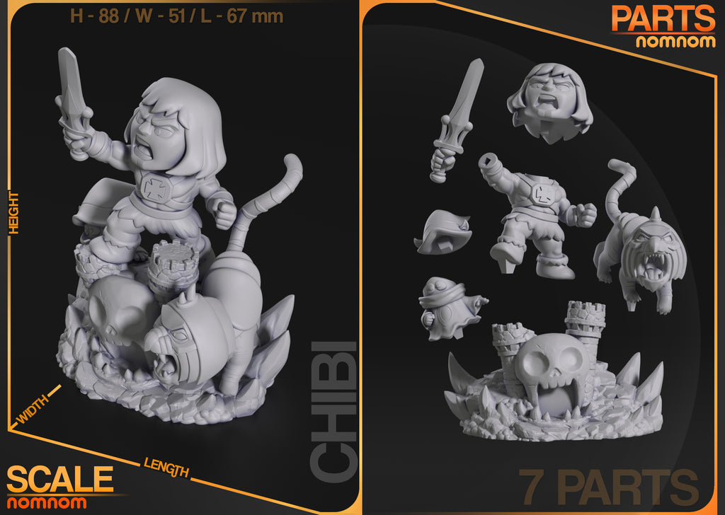 Mighty Barbarian Warrior | Chibi Unpainted Resin Kit Model