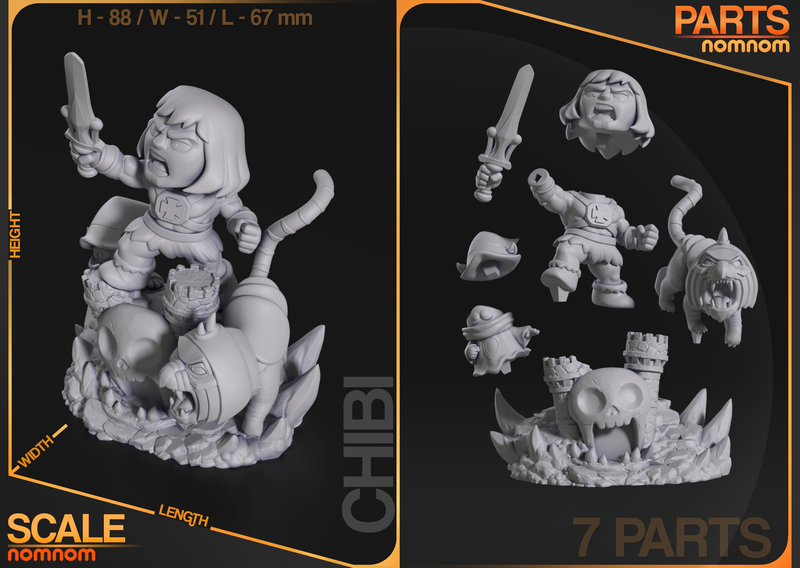Mighty Barbarian Warrior | Chibi Unpainted Resin Kit Model
