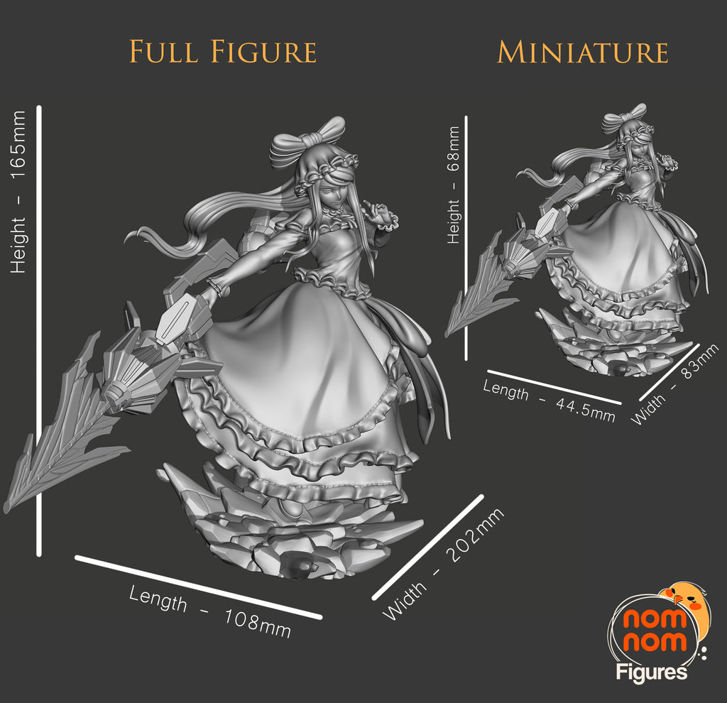 Crimson Lace Nocturne | Chibi Unpainted Resin Kit Model
