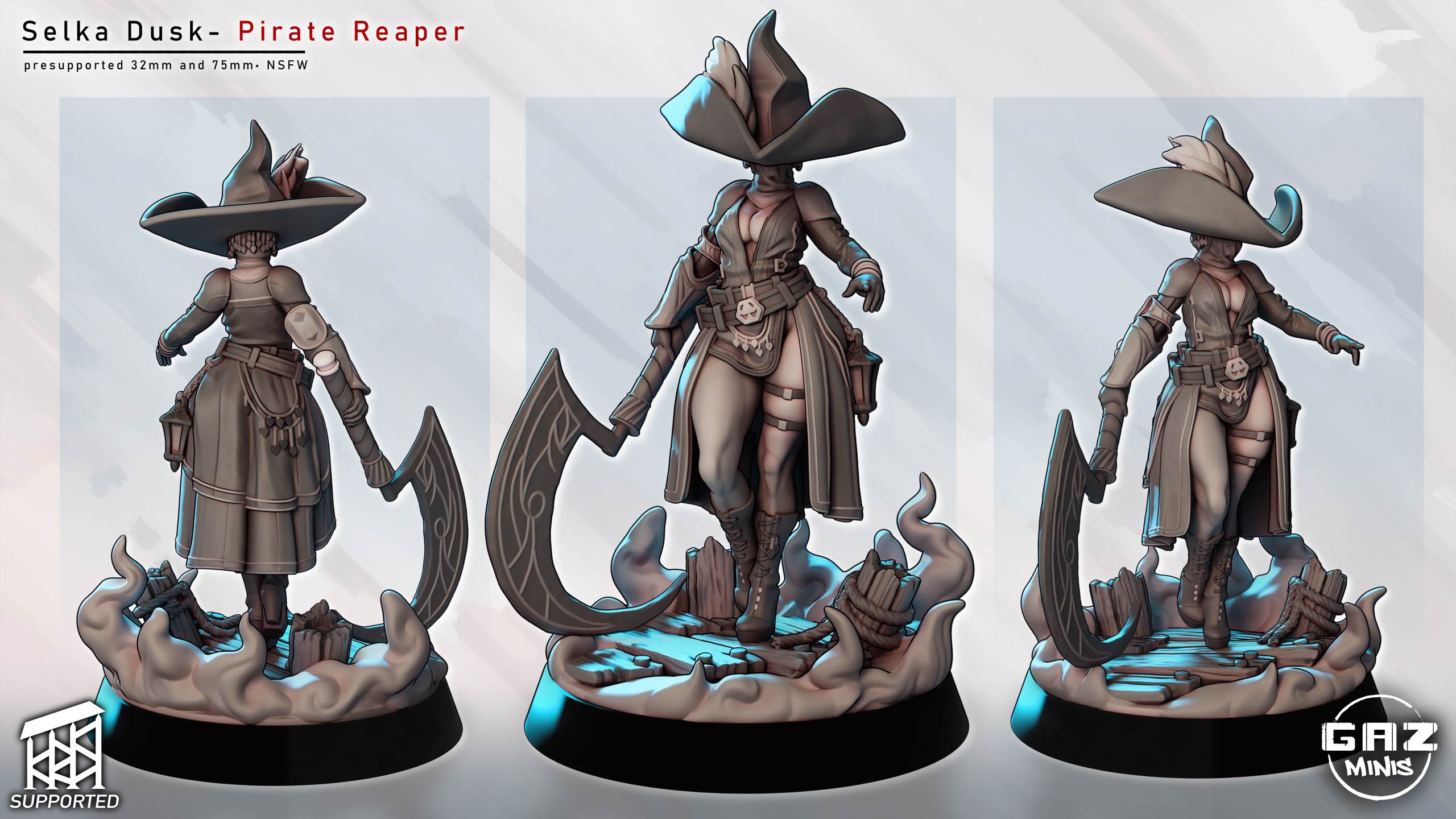 Shadowveil Scythe Reaper | 32mm & 75mm Unpainted Resin Kit Model