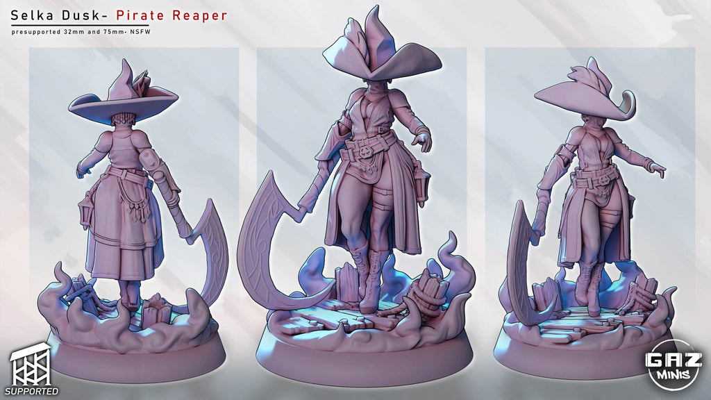 Shadowveil Scythe Reaper | 32mm & 75mm Unpainted Resin Kit Model