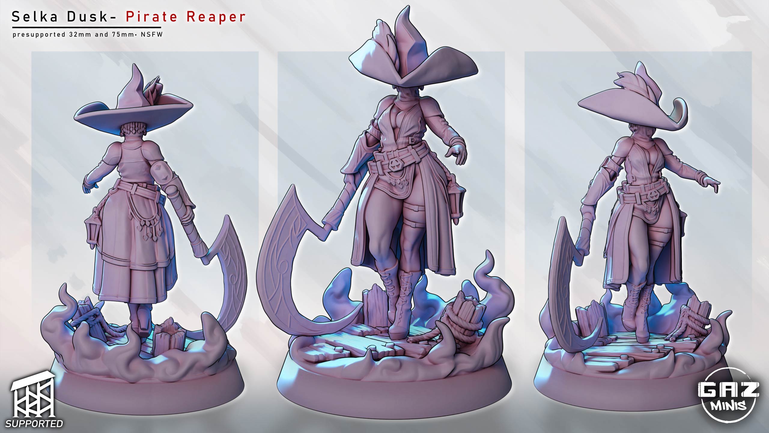 Shadowveil Scythe Reaper | 32mm & 75mm Unpainted Resin Kit Model