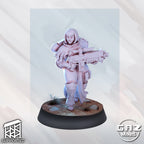 Armored Battle Sister Pinup | 32mm Unpainted Resin Kit Model