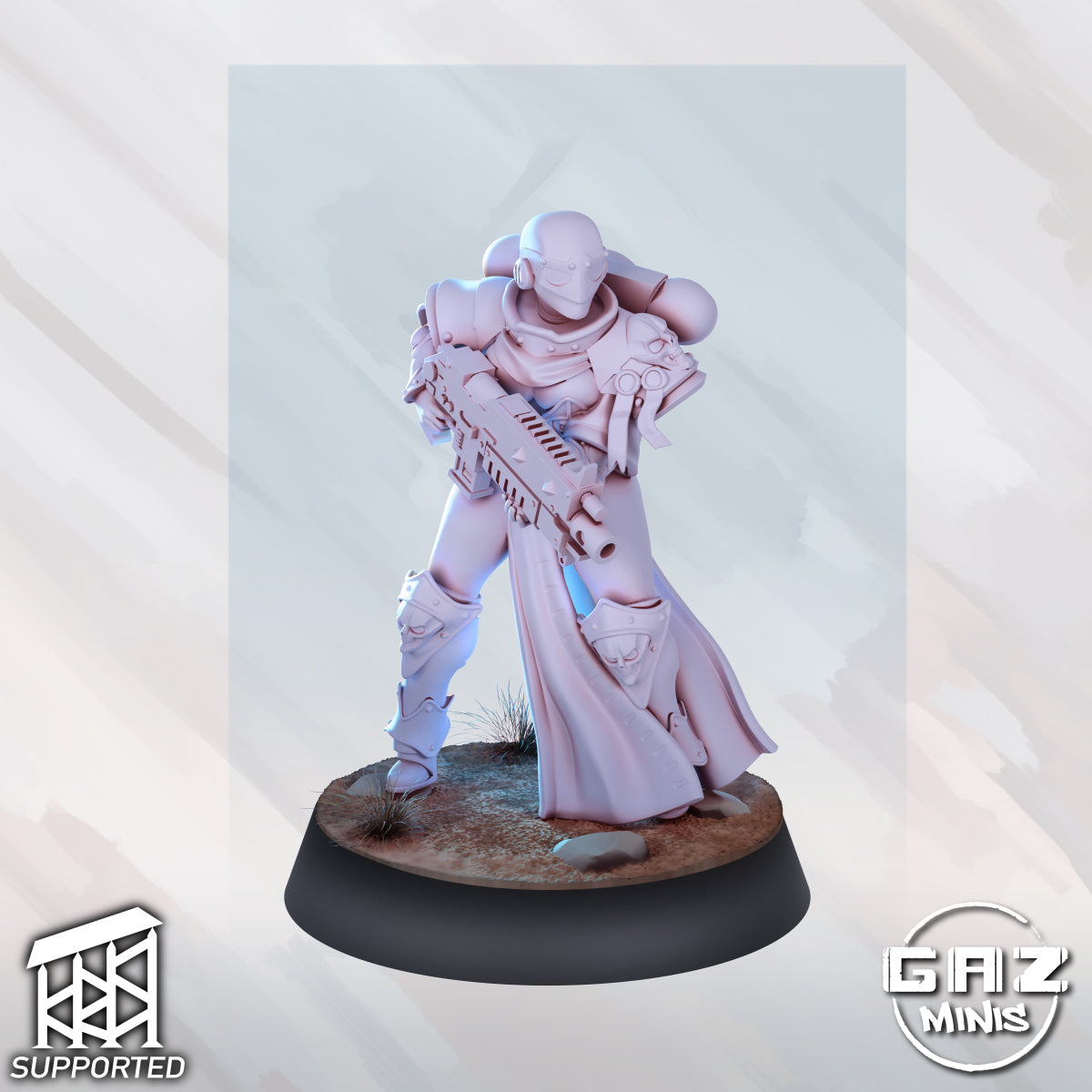 Armored Battle Sister Pinup | 32mm Unpainted Resin Kit Model