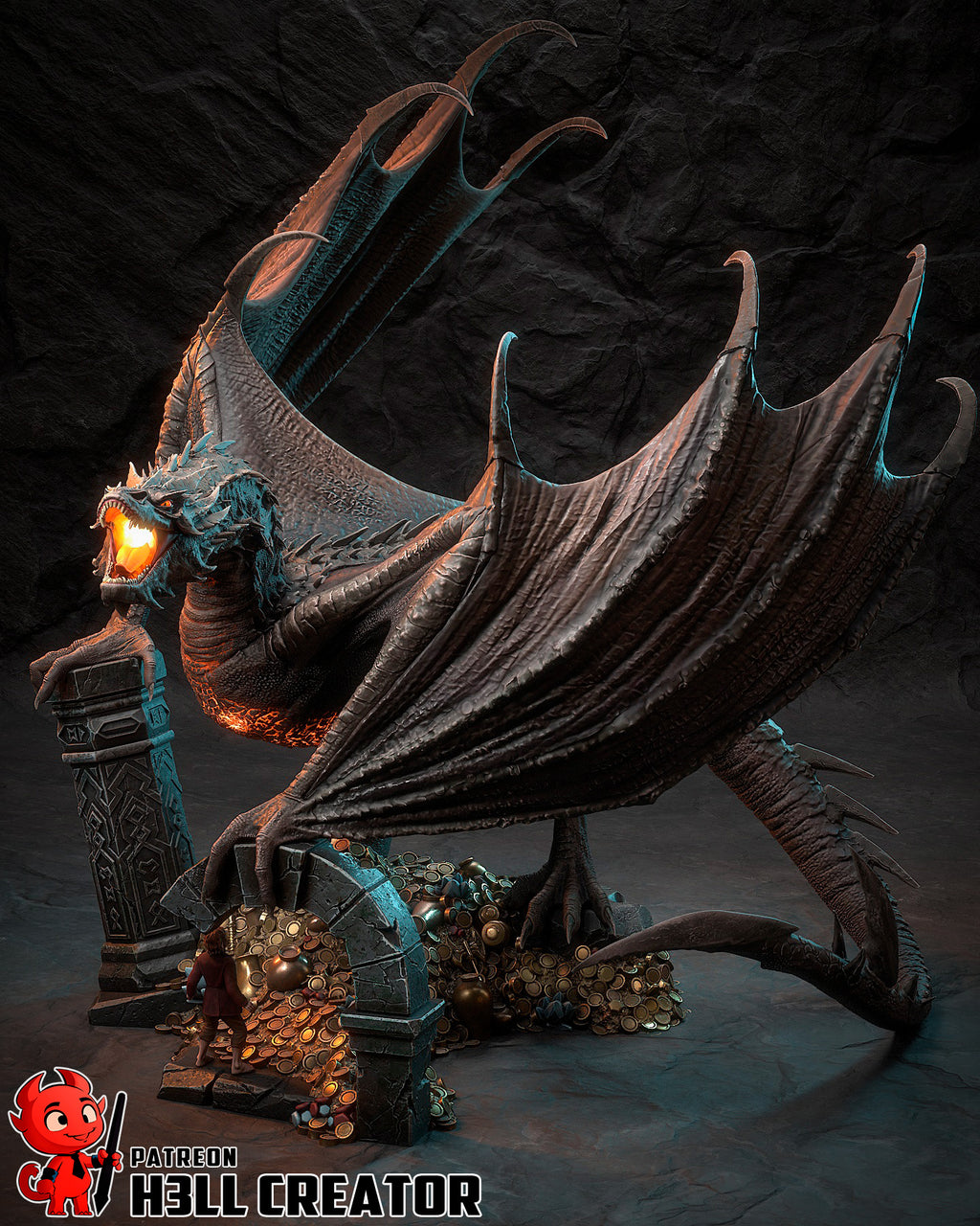 Crimson Wyrm Tyrant | 1/32 Unpainted Resin Kit Model