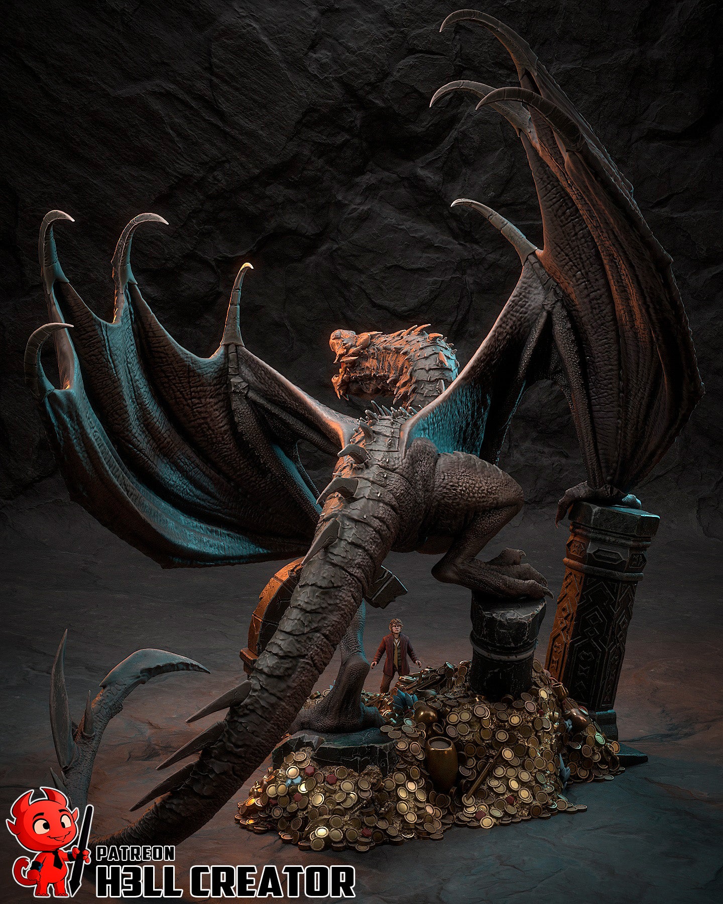 Crimson Wyrm Tyrant | 1/32 Unpainted Resin Kit Model
