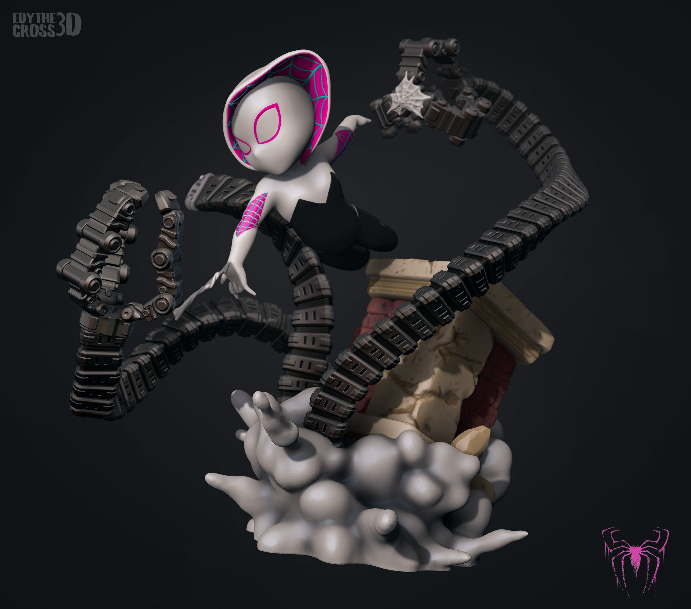 Shadowweb Arachne | Chibi Unpainted Resin Kit Model