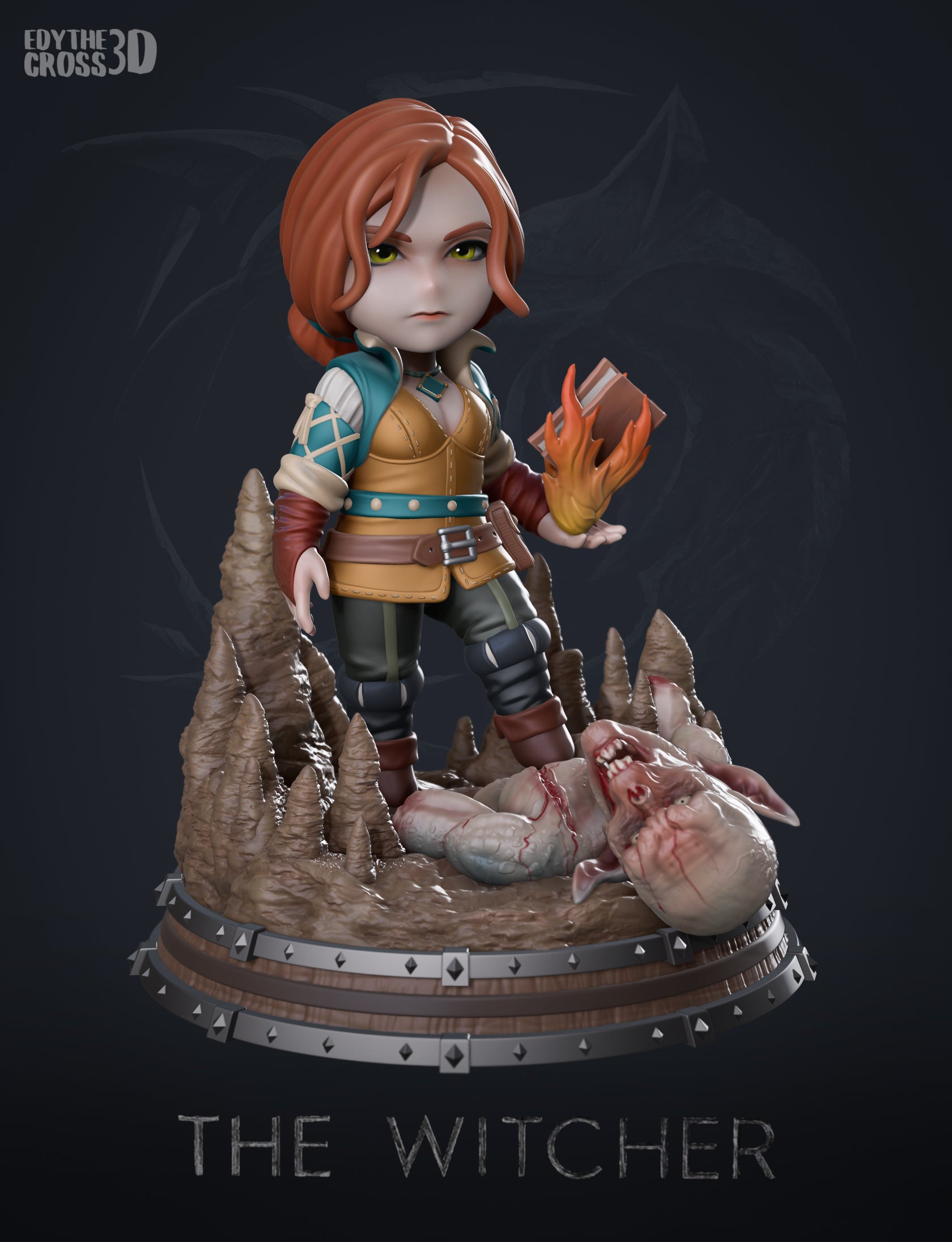 Crimson Flame Weaver | Chibi Unpainted Resin Kit Model