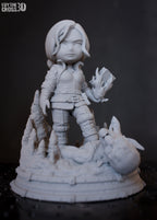 Crimson Flame Weaver | Chibi Unpainted Resin Kit Model