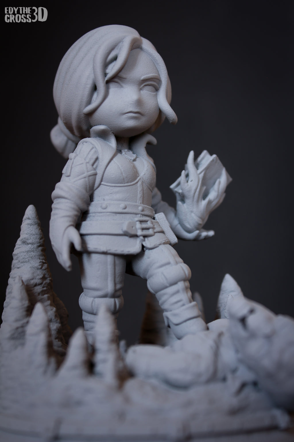 Crimson Flame Weaver | Chibi Unpainted Resin Kit Model