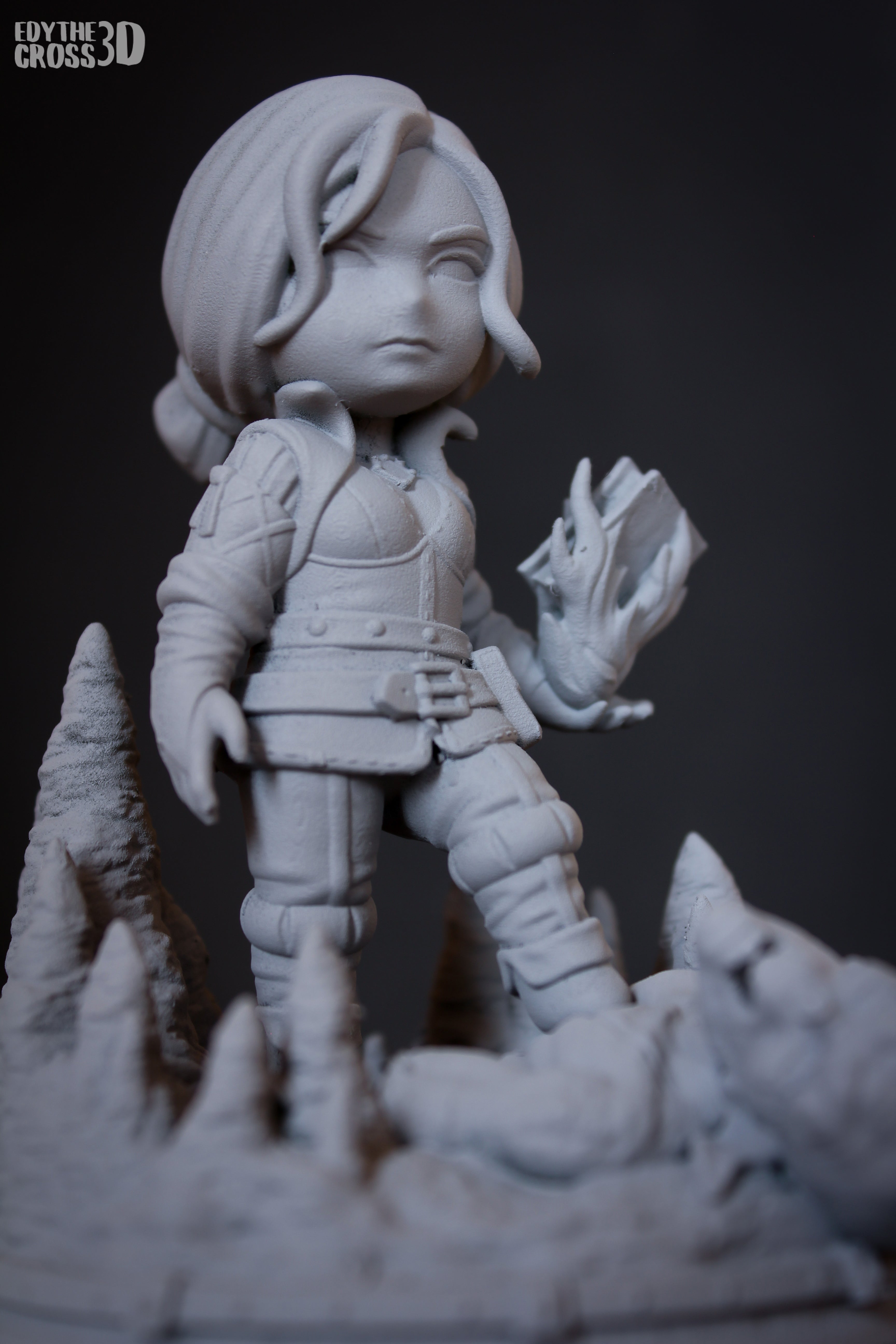 Crimson Flame Weaver | Chibi Unpainted Resin Kit Model