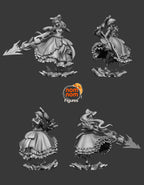 Crimson Lace Nocturne | Chibi Unpainted Resin Kit Model