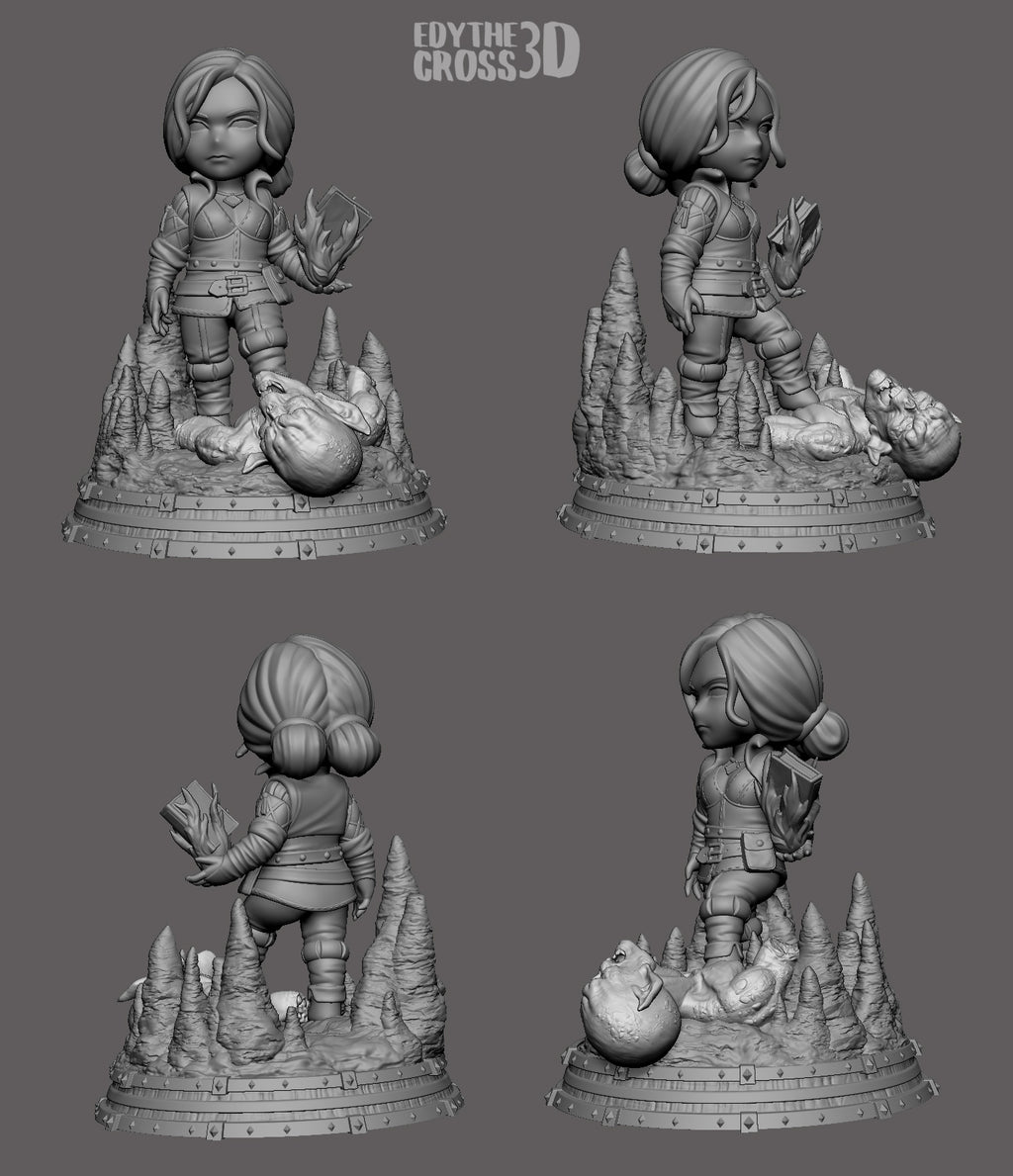 Crimson Flame Weaver | Chibi Unpainted Resin Kit Model