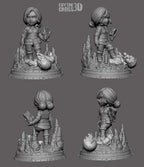Crimson Flame Weaver | Chibi Unpainted Resin Kit Model