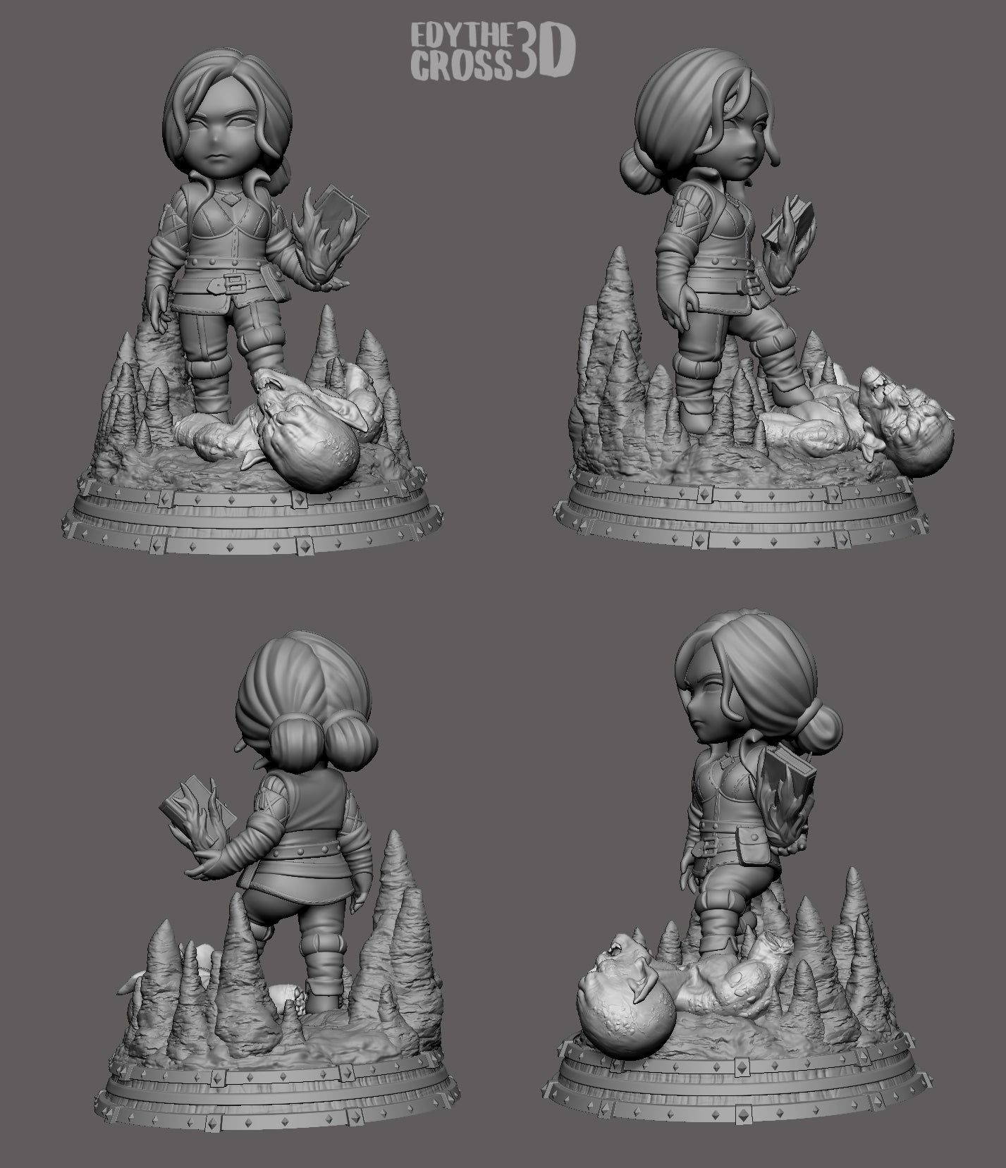 Crimson Flame Weaver | Chibi Unpainted Resin Kit Model