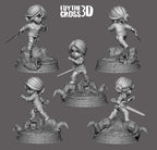 Silvermane Beastslayer | Chibi Unpainted Resin Kit Model