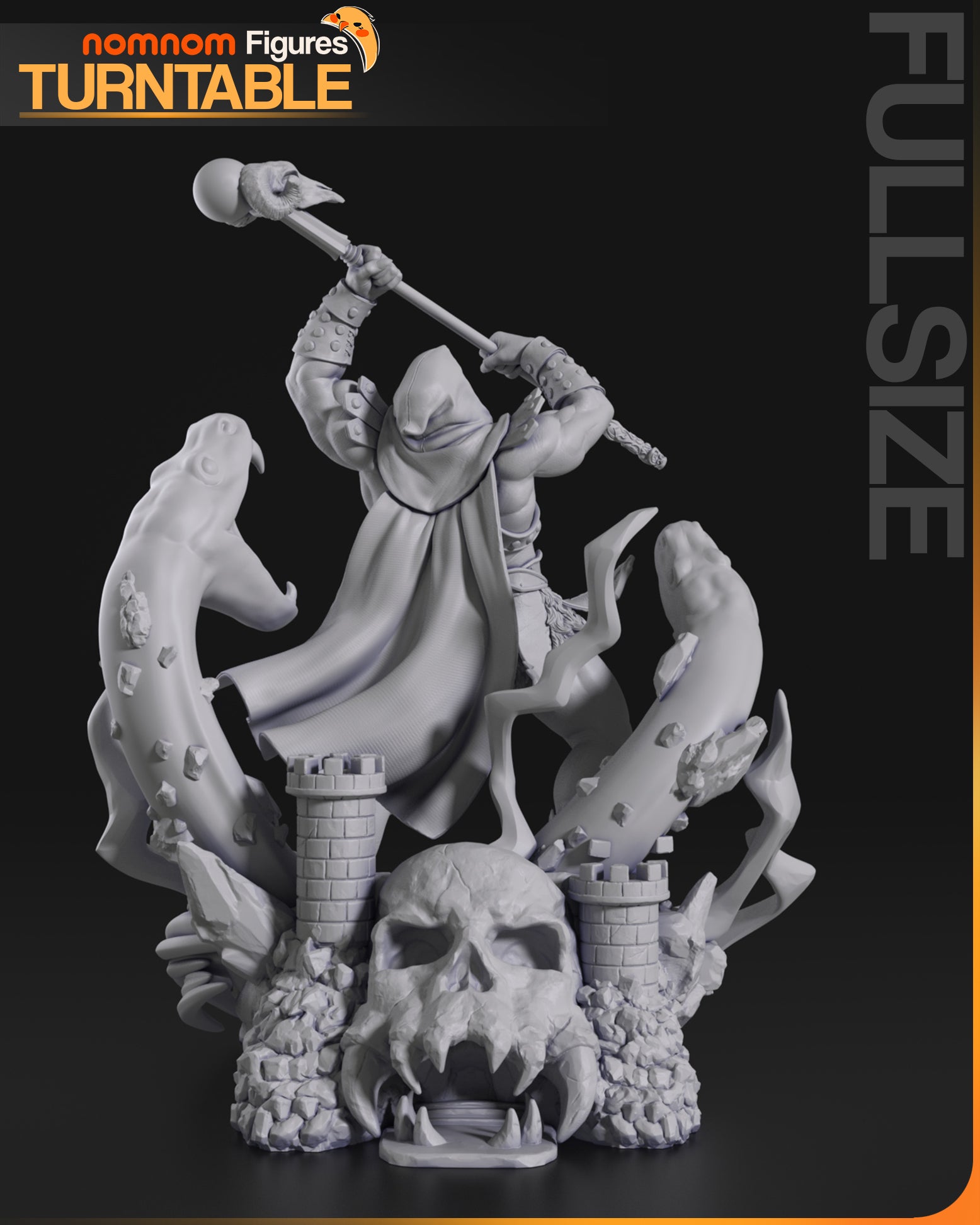 Skull-faced Sorcerer Warlord | 1/10 and 75mm Unpainted Resin Kit Model