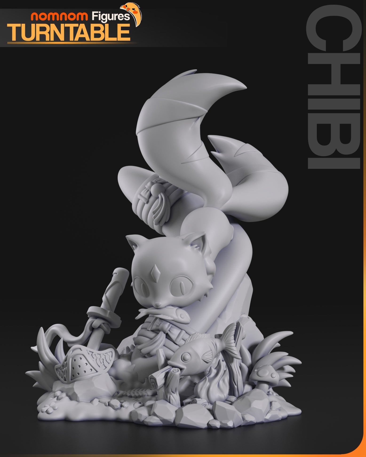 Aetherfox River Warden | Chibi Unpainted Resin Kit Model