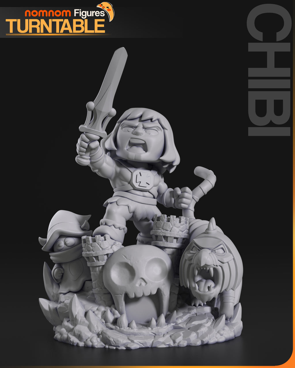 Mighty Barbarian Warrior | Chibi Unpainted Resin Kit Model