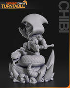 Hooded Skull Mage | Chibi Unpainted Resin Kit Model