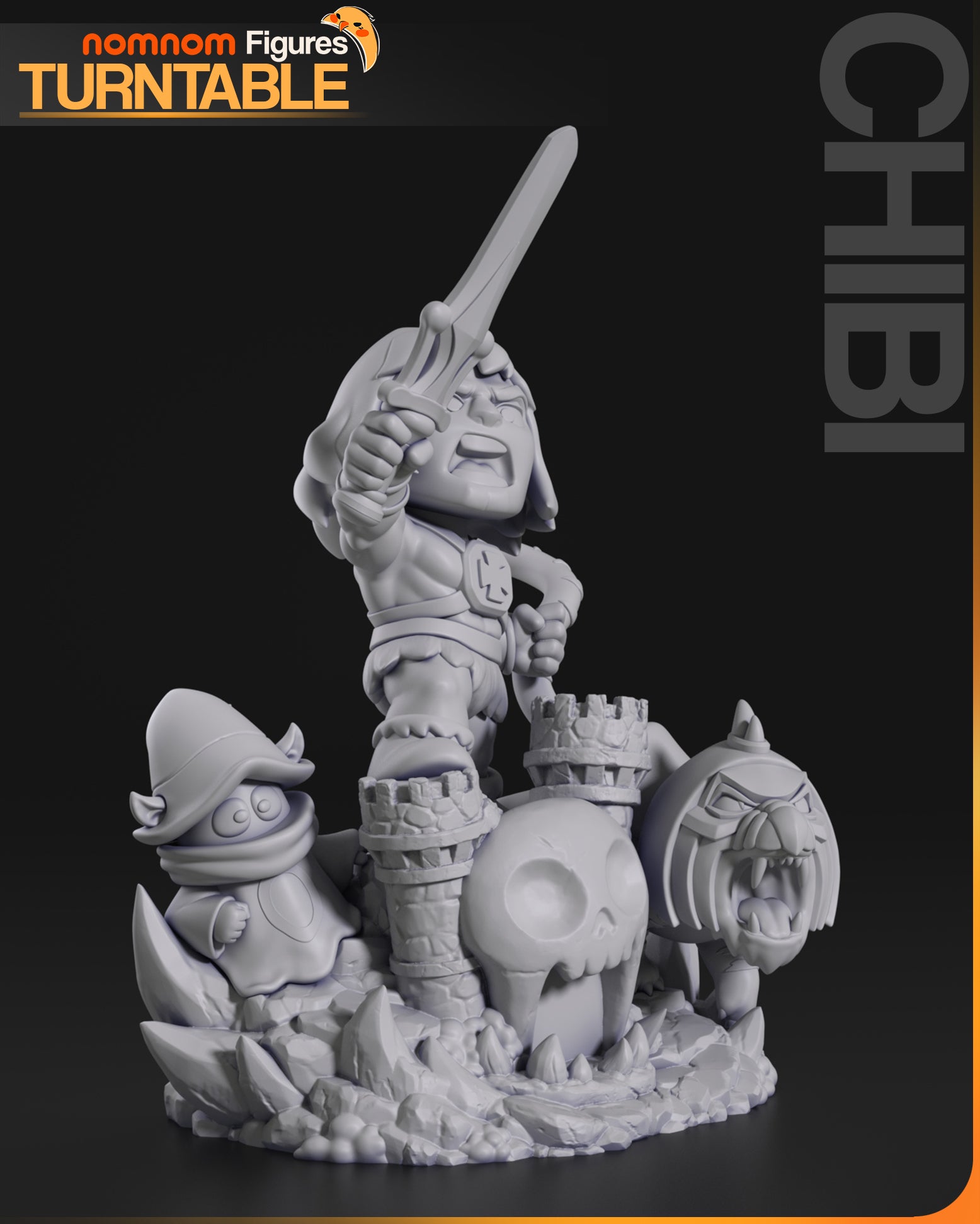 Mighty Barbarian Warrior | Chibi Unpainted Resin Kit Model