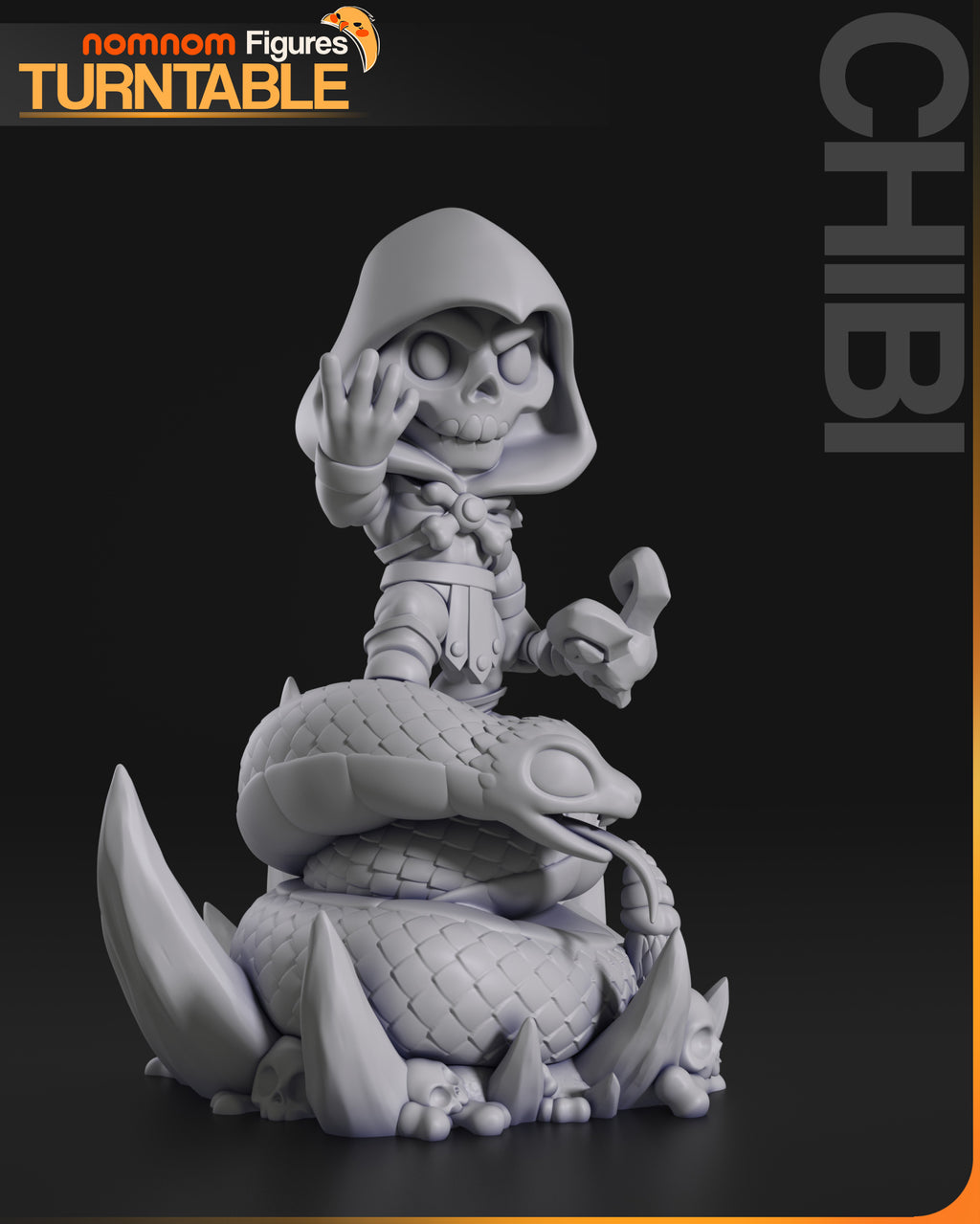 Hooded Skull Mage | Chibi Unpainted Resin Kit Model