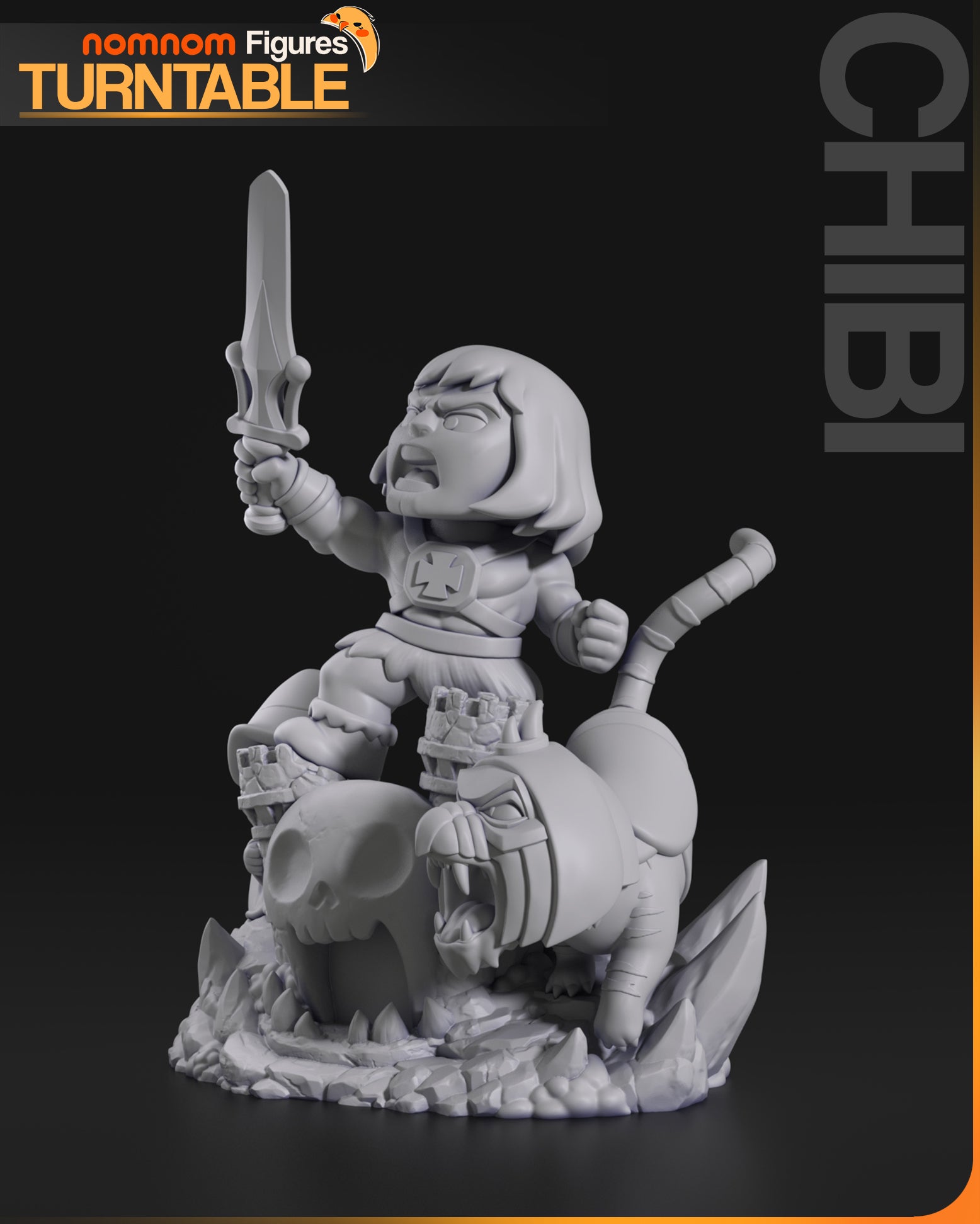 Mighty Barbarian Warrior | Chibi Unpainted Resin Kit Model